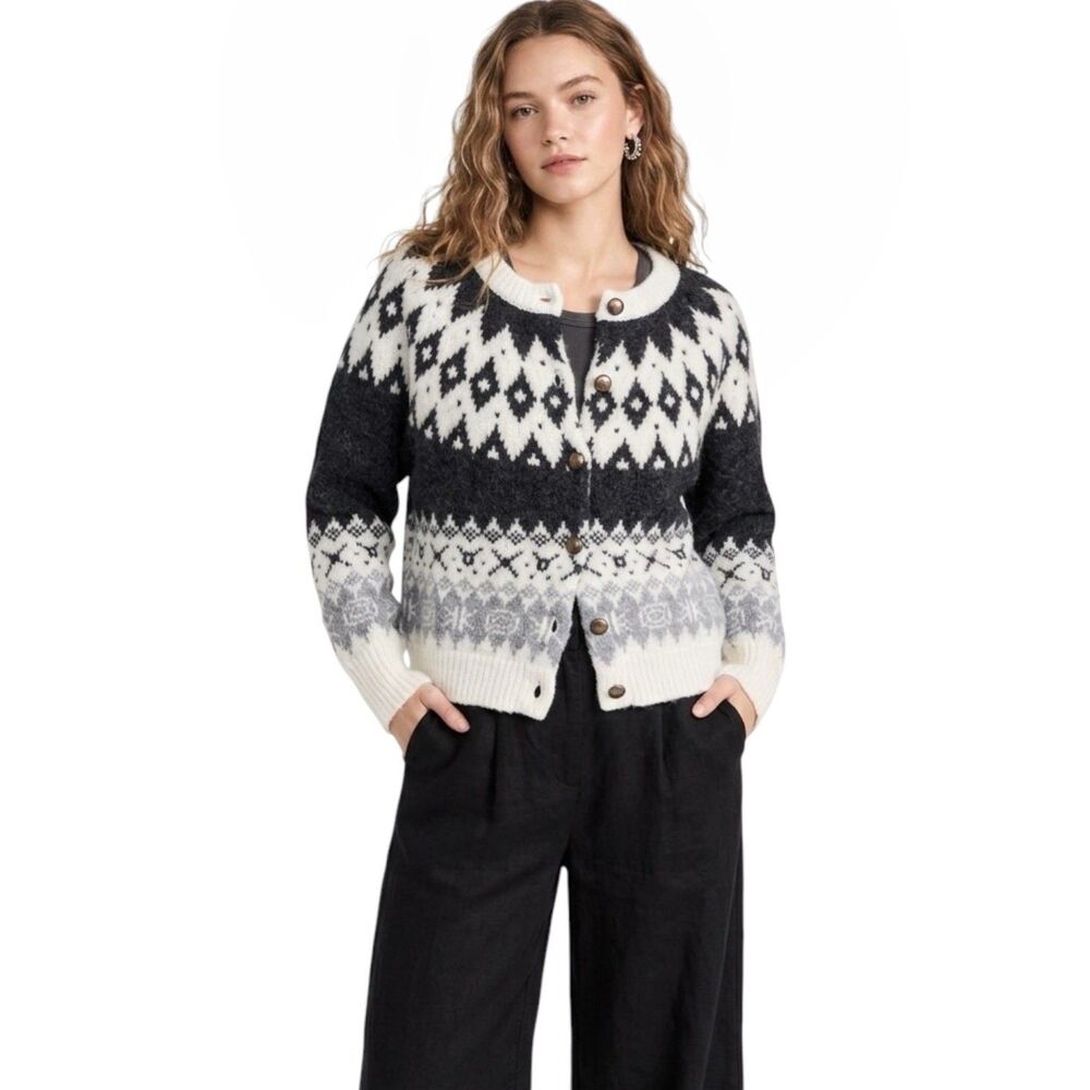 Primark Sweater Cardigan Sz Medium Wool Blend Winter Fall Button Up Cabin Core